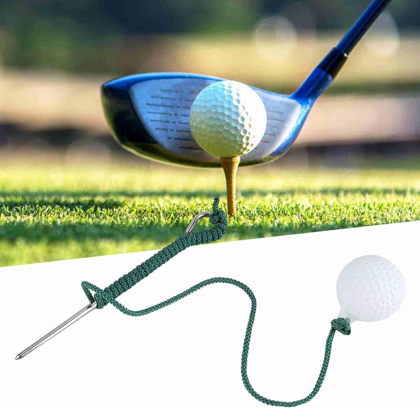 Golf Practice Rope Ball, Golf Rope Swing Trainer Fitness Equipment Trainer with Ball Outdoors Club Practice Accessories