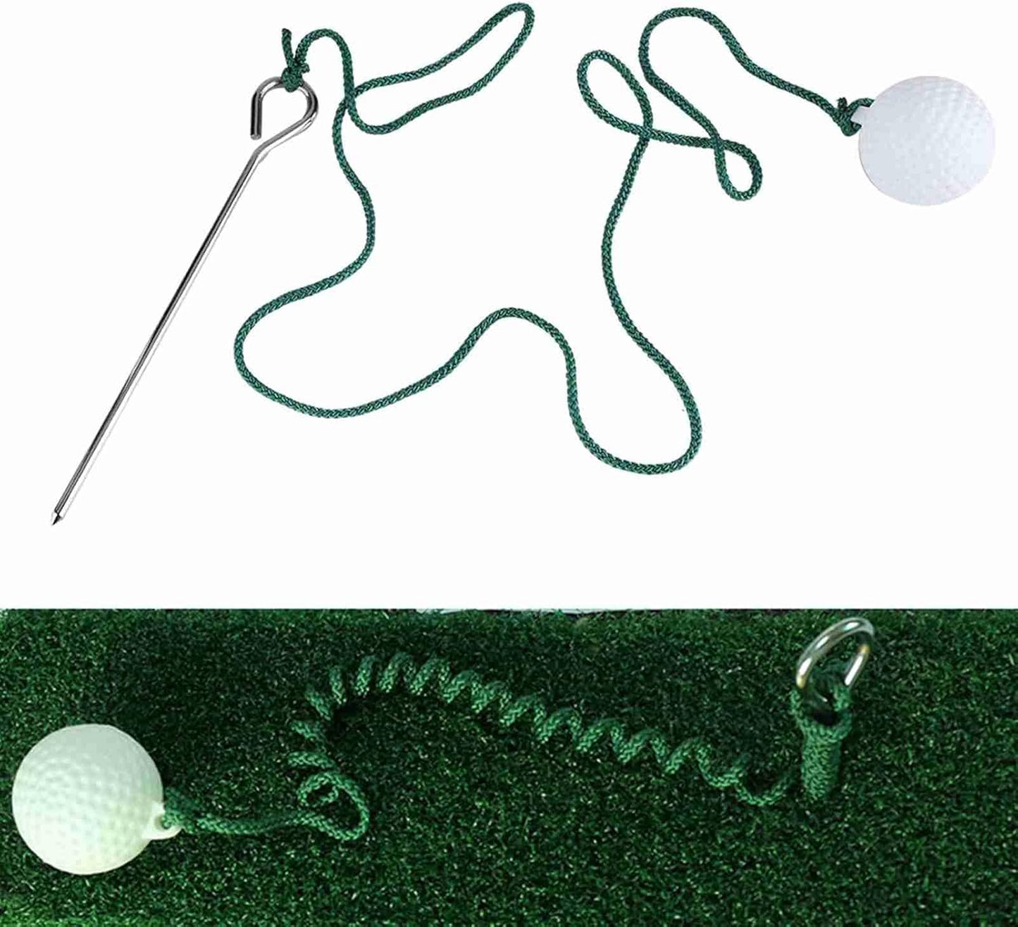 Golf Practice Rope Ball, Golf Rope Swing Trainer Fitness Equipment Trainer with Ball Outdoors Club Practice Accessories