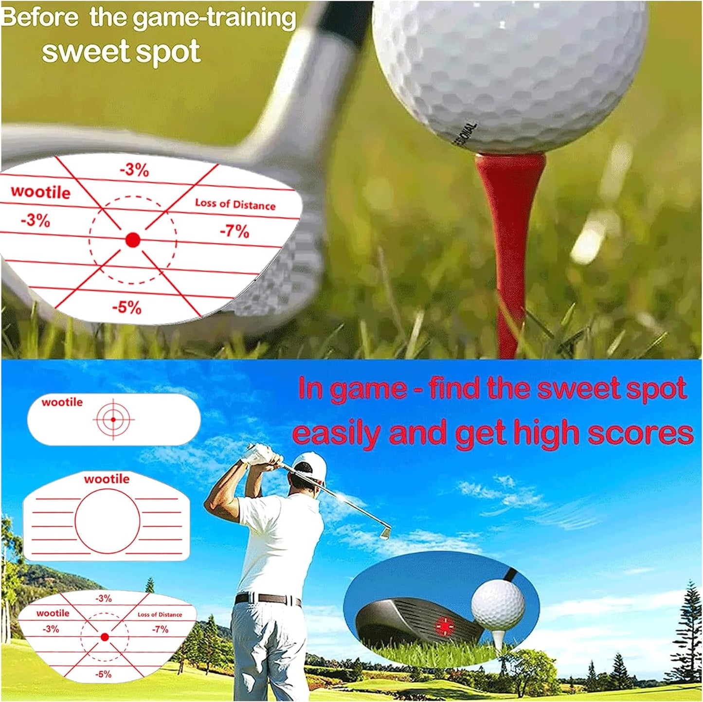 TripleBogey™ Golf Impact Tape – 180pcs Swing Trainer Labels for Irons & Woods