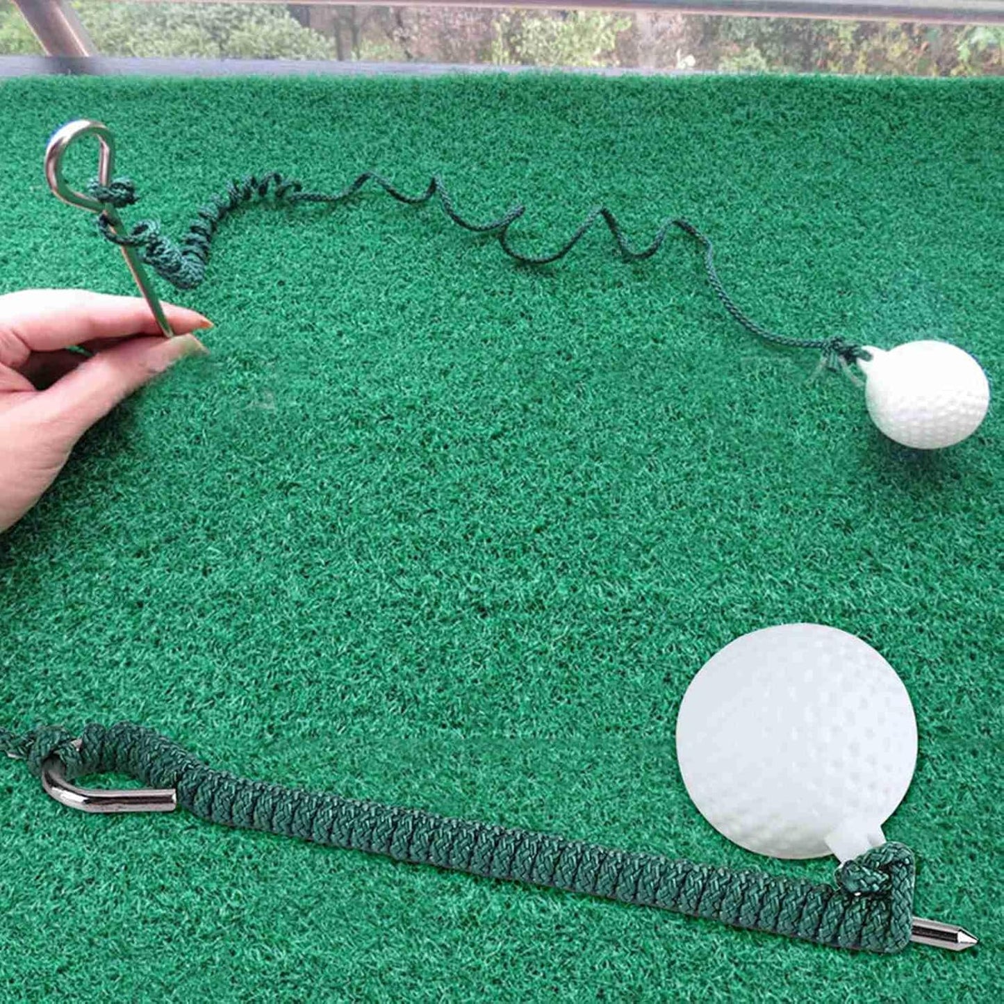 Golf Practice Rope Ball, Golf Rope Swing Trainer Fitness Equipment Trainer with Ball Outdoors Club Practice Accessories